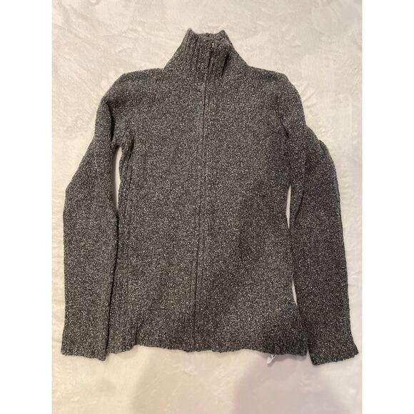COLUMBIA Women's S Full Zip Sweater Jacket Gray Marl Knit Mock Neck Warm Outdoor - Picture 1 of 8